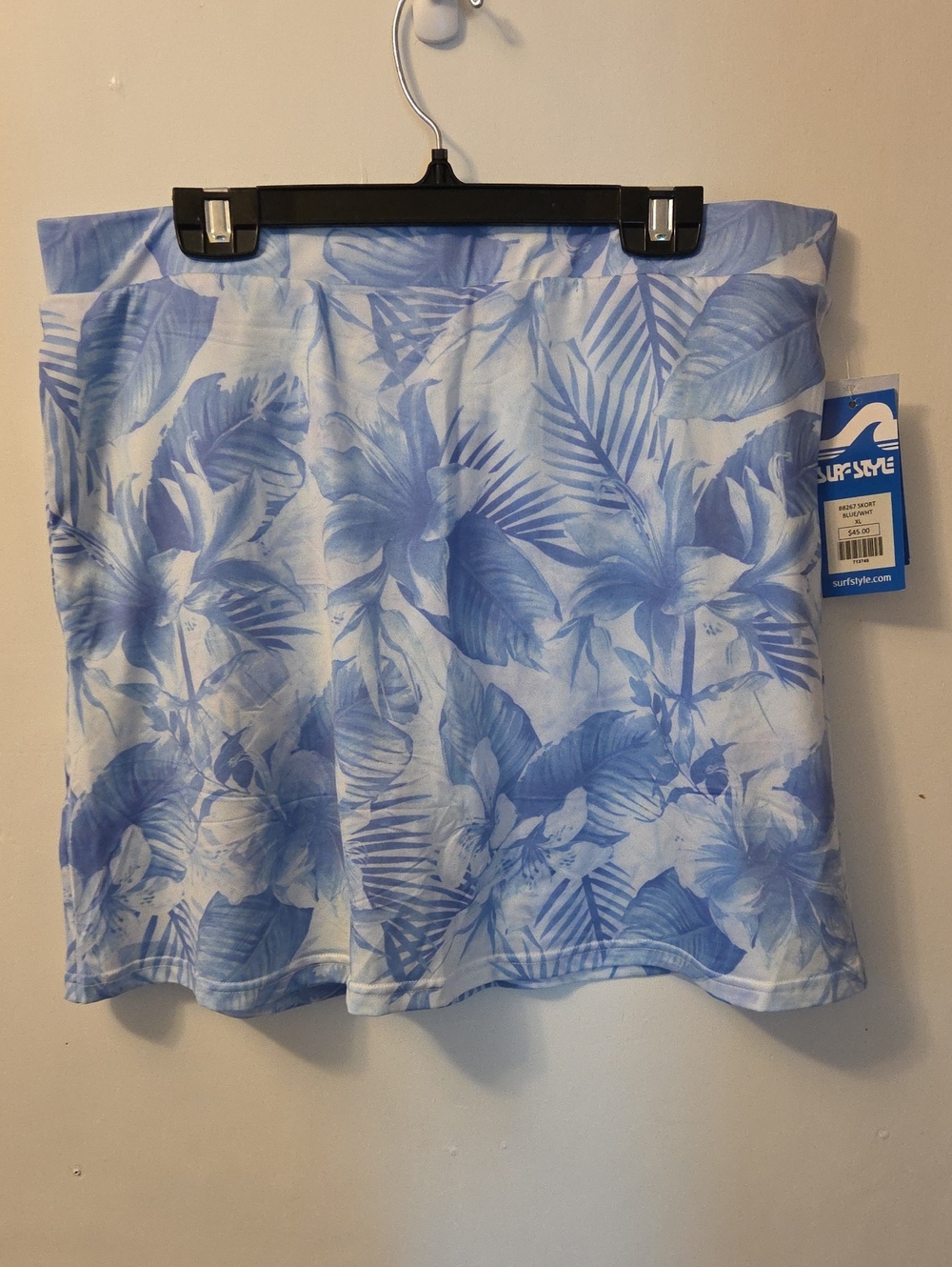 surf style Light Blue Floral Mini Skirt